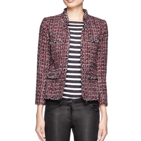 maroon tweed jacket